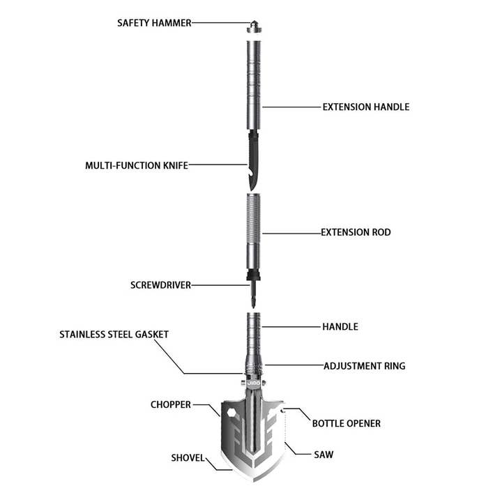 Cool Toolz - Wholesale Garden Tool - Multi-Purpose Folding Shovel