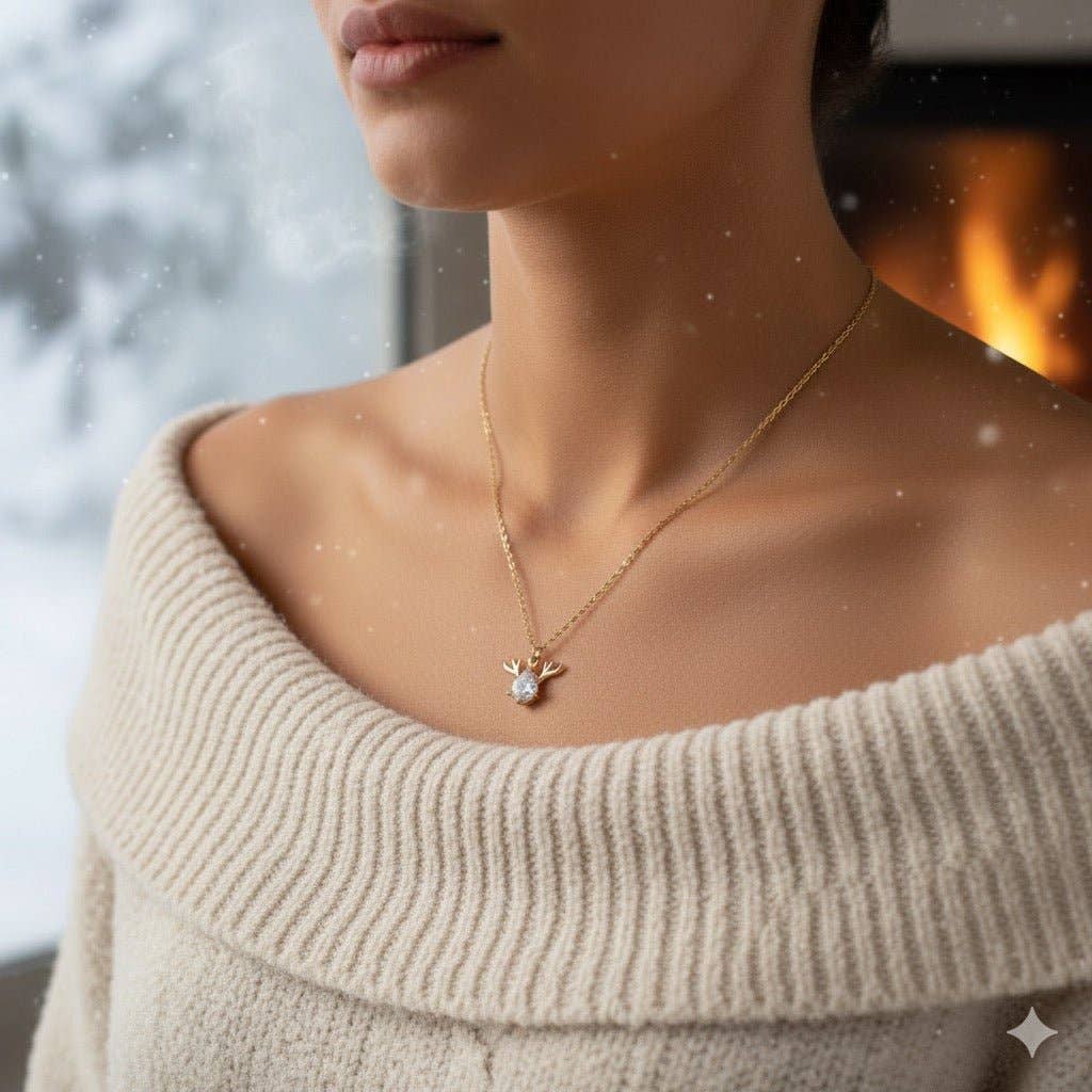 OE! - Vente Colliers à pendentif - REINDEER – COLLIER DE NOËL EN OR AVEC PENDENTIF2