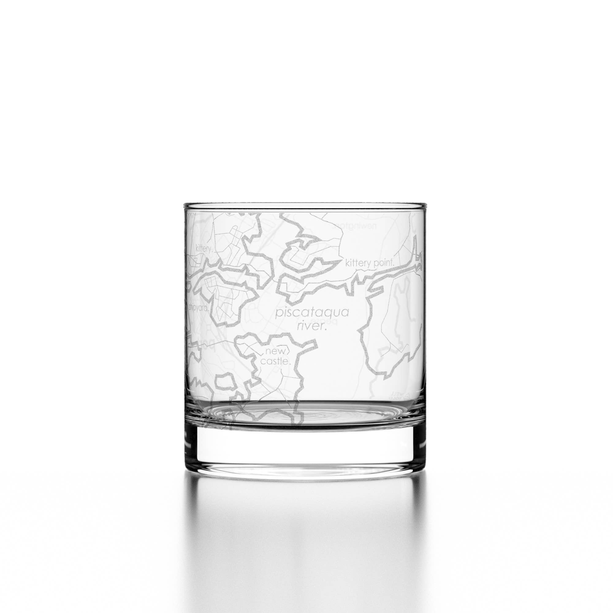 Well Told - Wholesale Cocktail/Liquor Glass - Portsmouth, NH City Map - Etched Whiskey Rocks Glass4