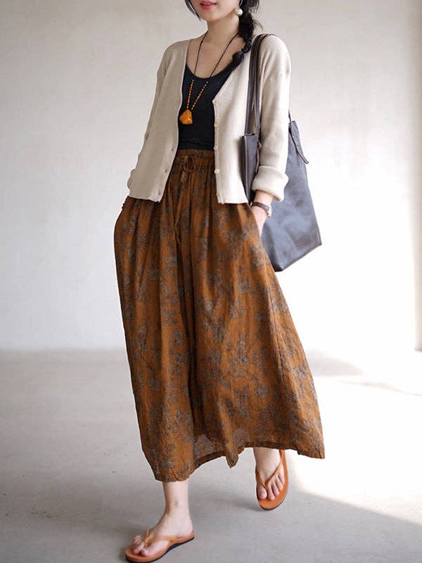 Plush Looks - Venta al por mayor Falda - Mujer - Faldas evasé holgadas vintage con estampado floral5