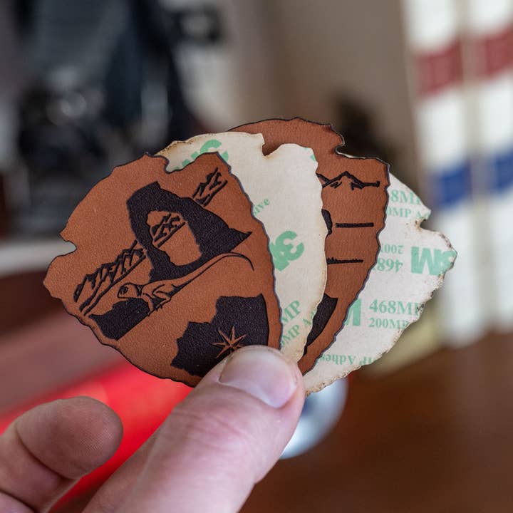 Kc Laser Co - Wholesale Sticker - Custom Leather 3" Stickers with Your Logo4