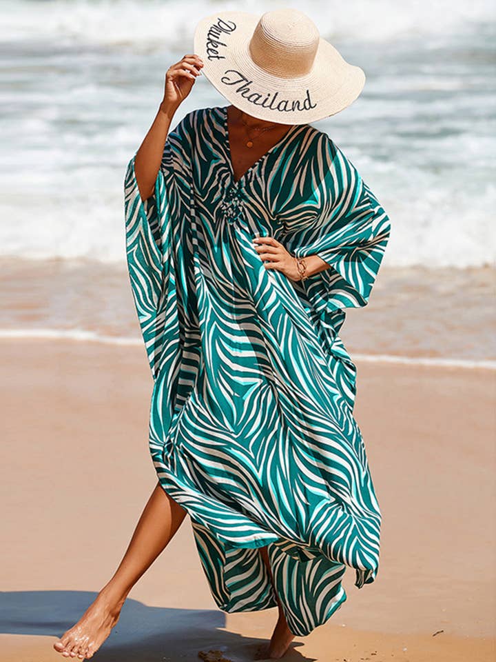 Wholesalesir - Wholesale Swim Cover Up - Women's - Womens Long Dress Bikini Cover Up Robes Art Printing