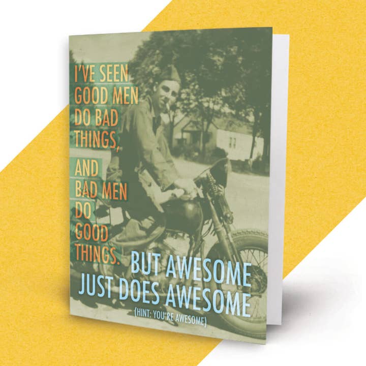Good Bad Awesome Card for wholesale by Middle Child Made