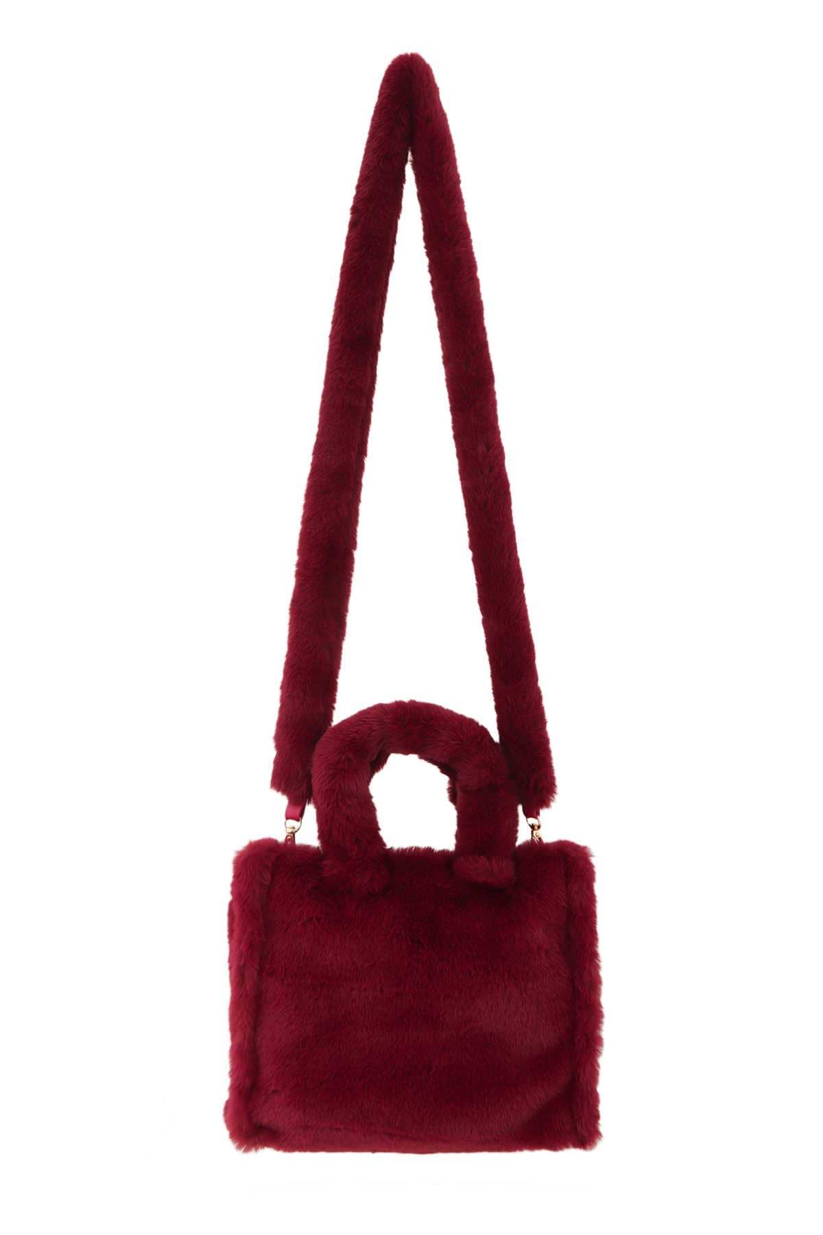 anbfashion - Wholesale Top Handle Bag - Women's - MINI FAUX FUR HAND AND CROSSBODY BAG 22862