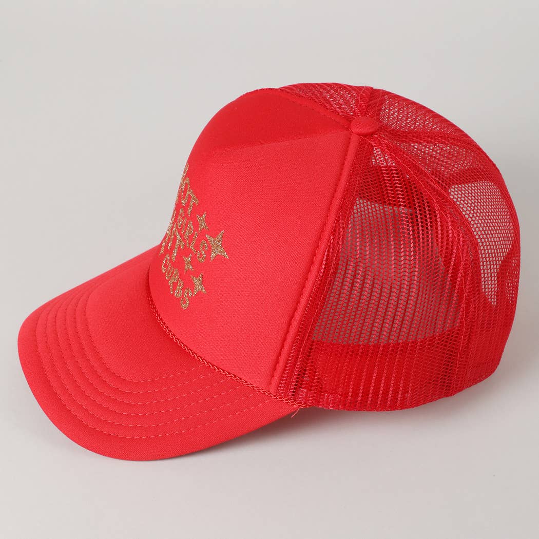 Fashion City - Wholesale Truckerpet - Dames - Heet Meiden Raken Stoepranden Glitter Logo Schuim Trucker Pet33