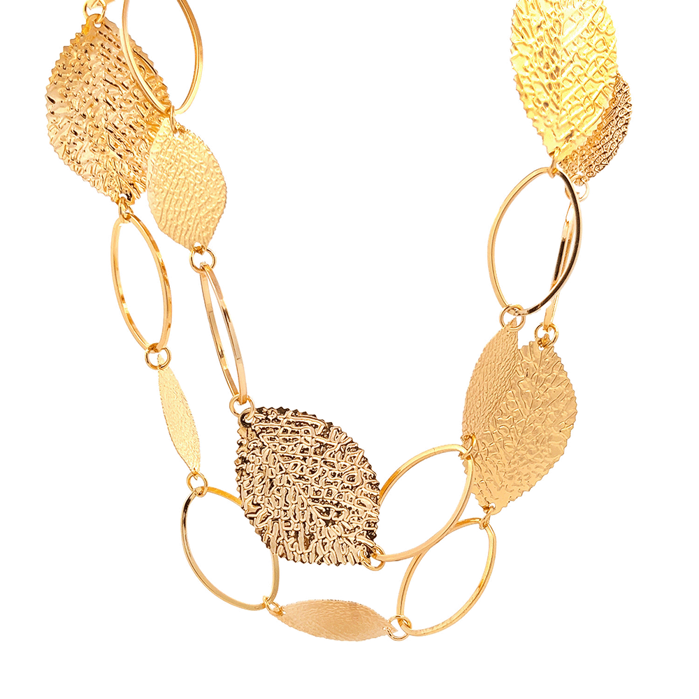 AMORINO SRL – Engroshandel Led/kæde halskæde – Lang halskæde med blade - SW23108E1070