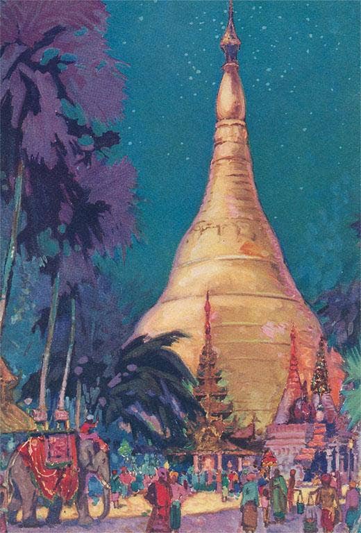 Found Image Press - Wholesale Postcard - Postcard FG-392 Fantasy Oriental Temple0