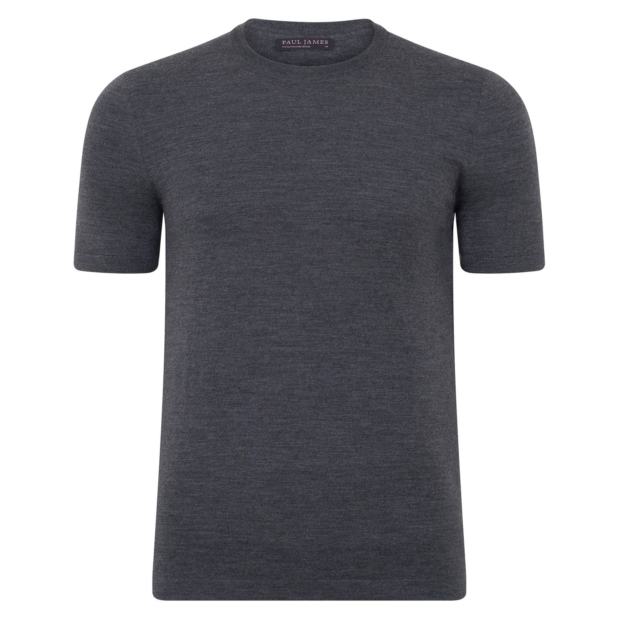 Paul James Knitwear – wholesale T-shirt – men's – Mens Superfine Merino Wool Knitted T-Shirt14