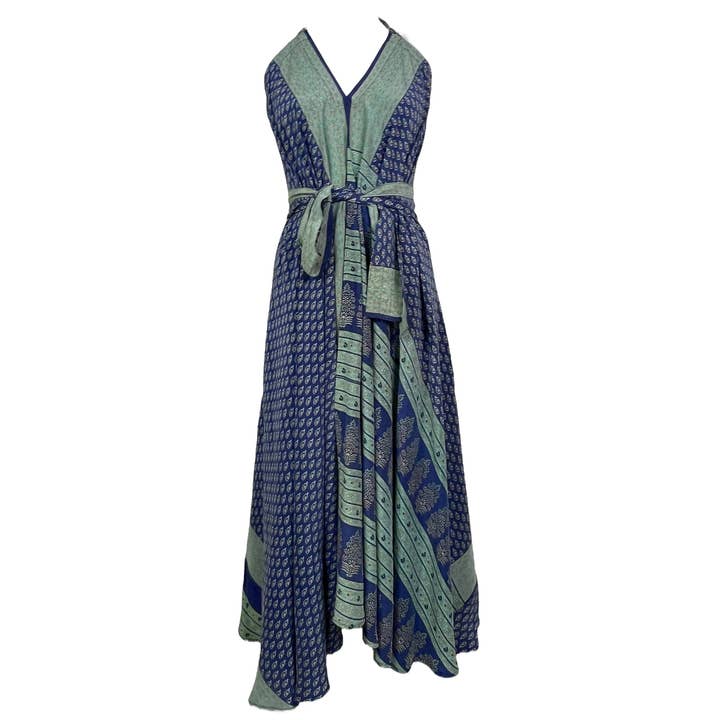 PRC7687 Avatar Pure Silk Maxi Dress with Belt for wholesale by sariKNOTsari