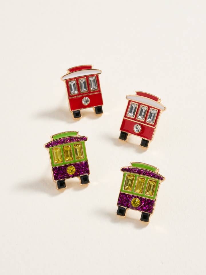 New Orleans NOLA Streetcar Trolley Post Earrings for wholesale by Designature New York