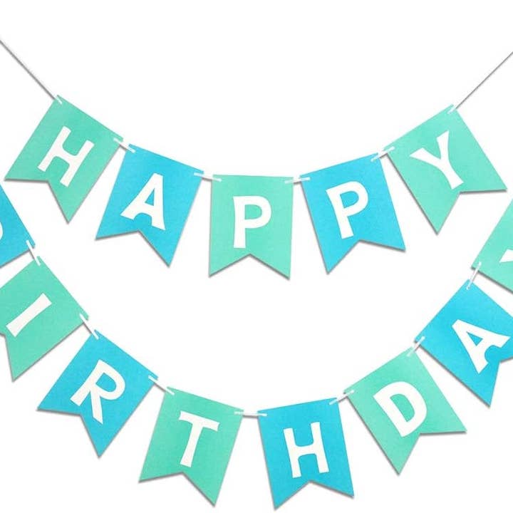 Guirnalda de Feliz Cumpleaños Azul Verde Fiesta para venta al por mayor de Toyventures