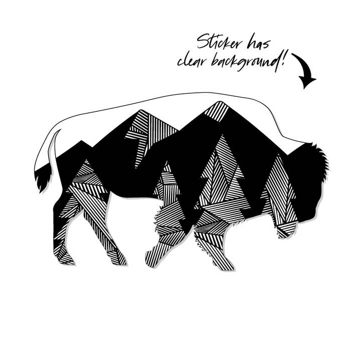 Geo Tree Bison Clear Sticker for wholesale by Roam Around Wear