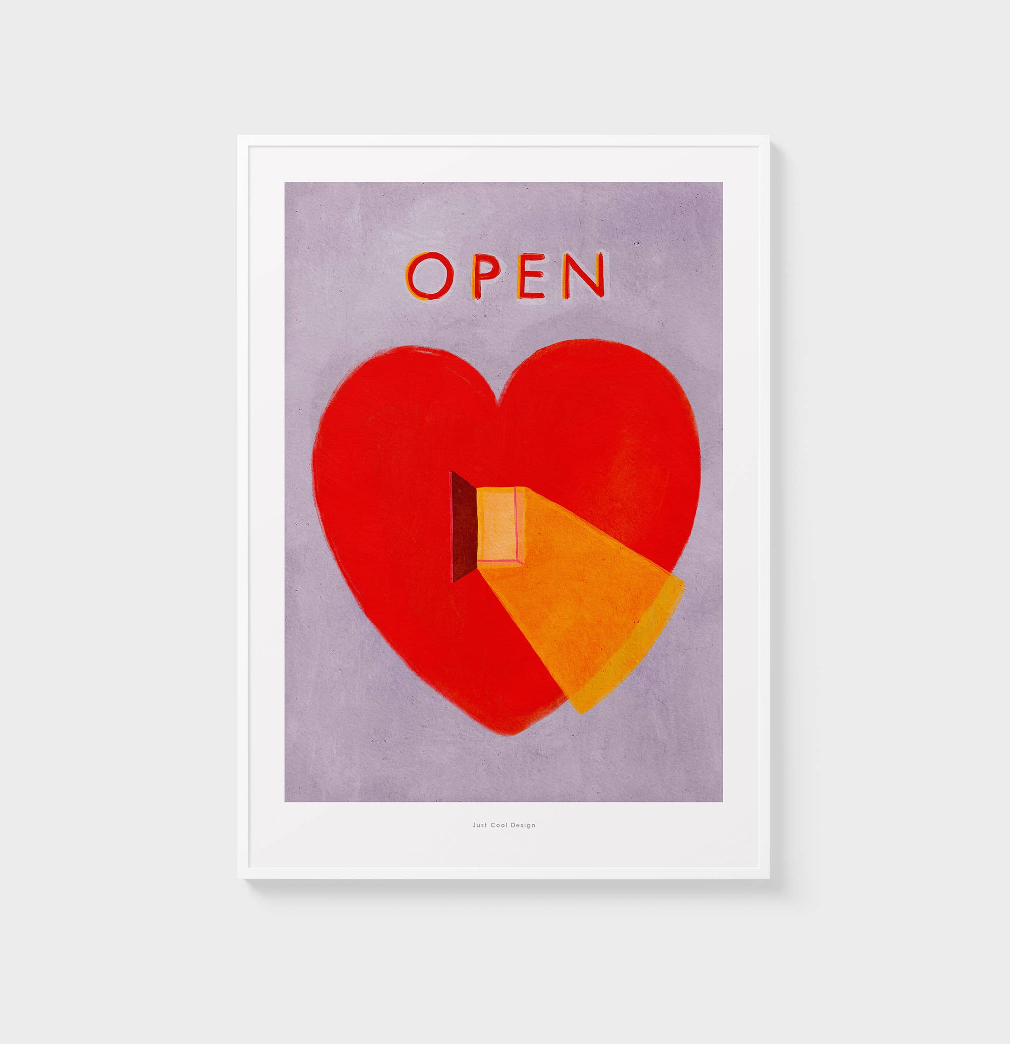Just Cool Design - Wholesale Art Print - Open | A4–A3 Romantic Love Print with Heart & Window