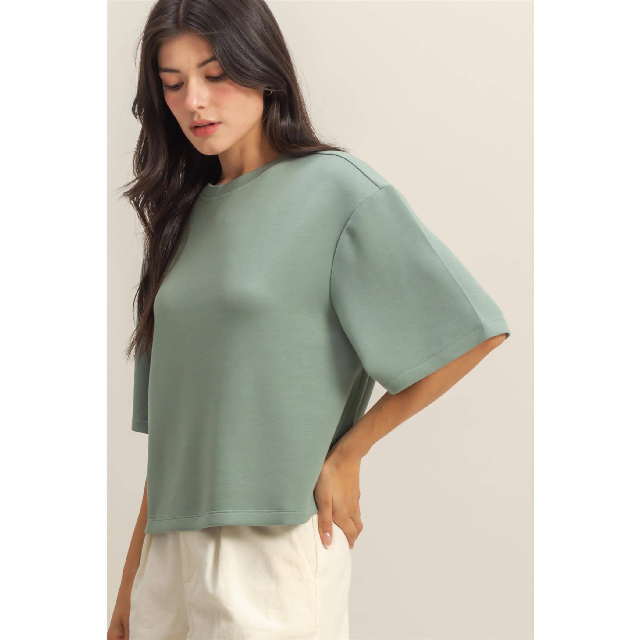 HYFVE - Wholesale Shirt - Women's - Double Knit Drop Shoulder Everyday Basic Top27