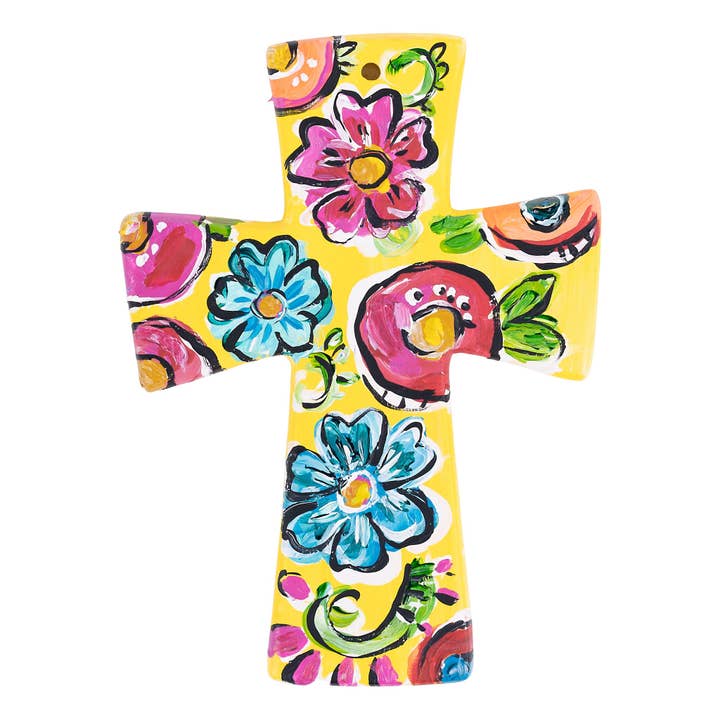 Yellow Floral Cross for wholesale by Glory Haus