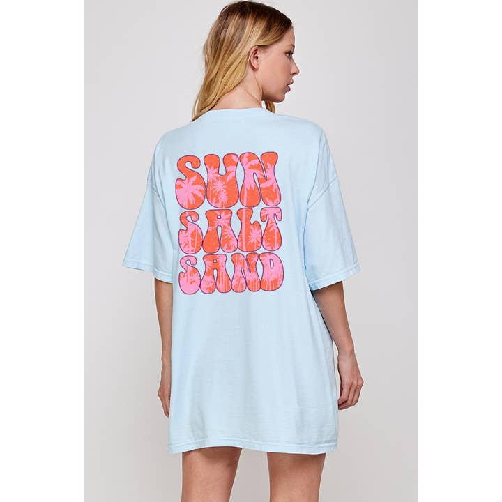 T-SHIRT OVERSIZE À MOTIF SUN SALT SAND pour la vente par Illustrated Society