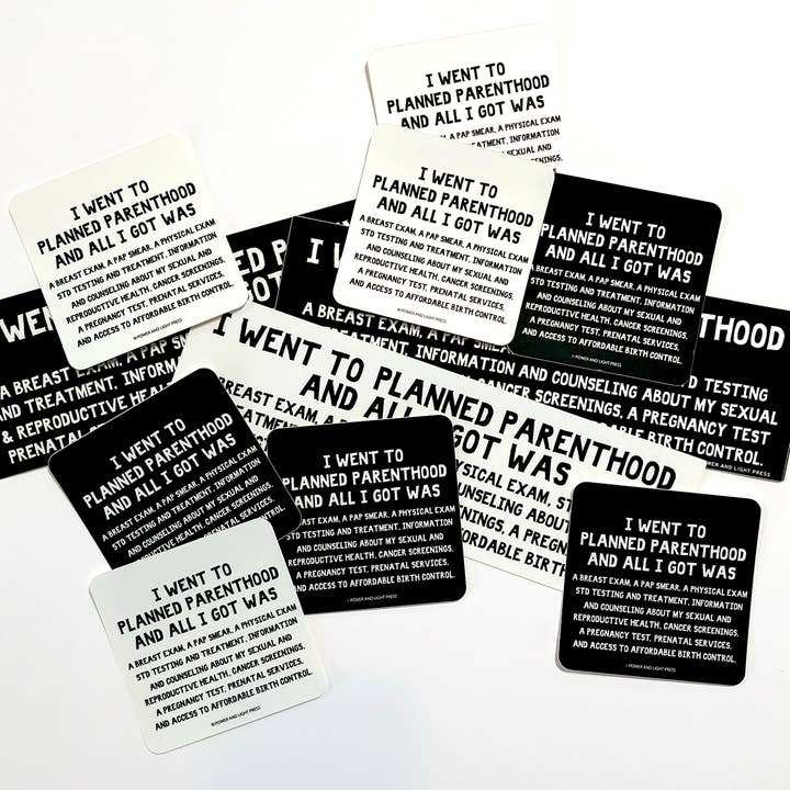Power and Light Press - Wholesale Sticker - Planned Parenthood reproductive rights bumper sticker- black