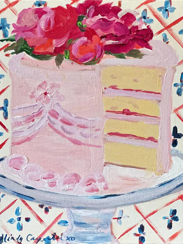 Peony Pink Cake Greeting Card for wholesale by Carpe Diem Papers