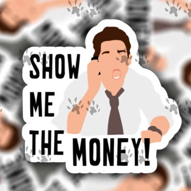 Jerry Maguire, laat me het geld zien! Sticker, Jerry Maguire, Tom Cruise, films uit de jaren 90, sticker, vinyl, gratis verzending voor wholesale door The Red Otter