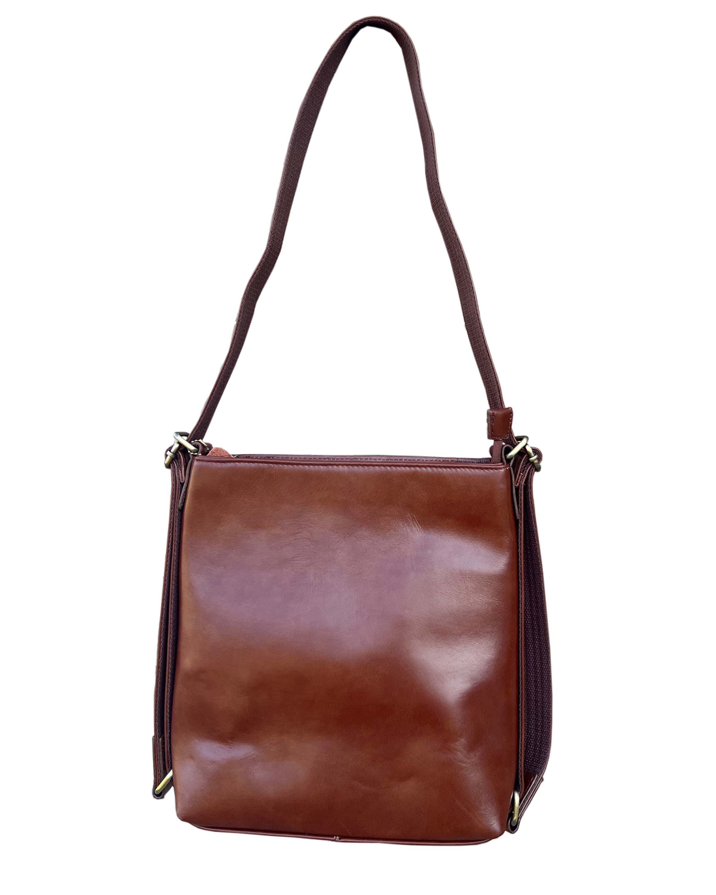 Roma Leathers, Inc. - Wholesale Crossbody Bag - Women's - Waxed oil cowhide leather crossbody backpack 1