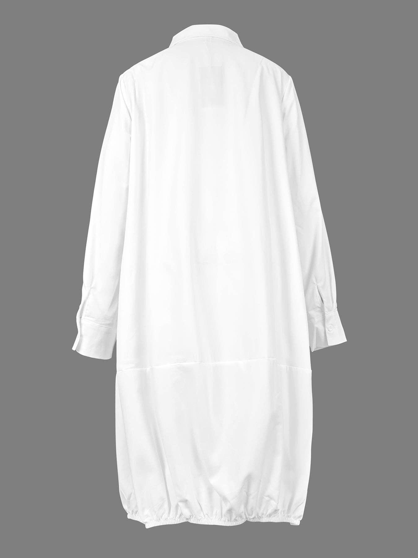 UZ Wholesale Store – wholesale Klänning - Dam – Långärmad lös klänning i enfärgat med krage och kort längd9