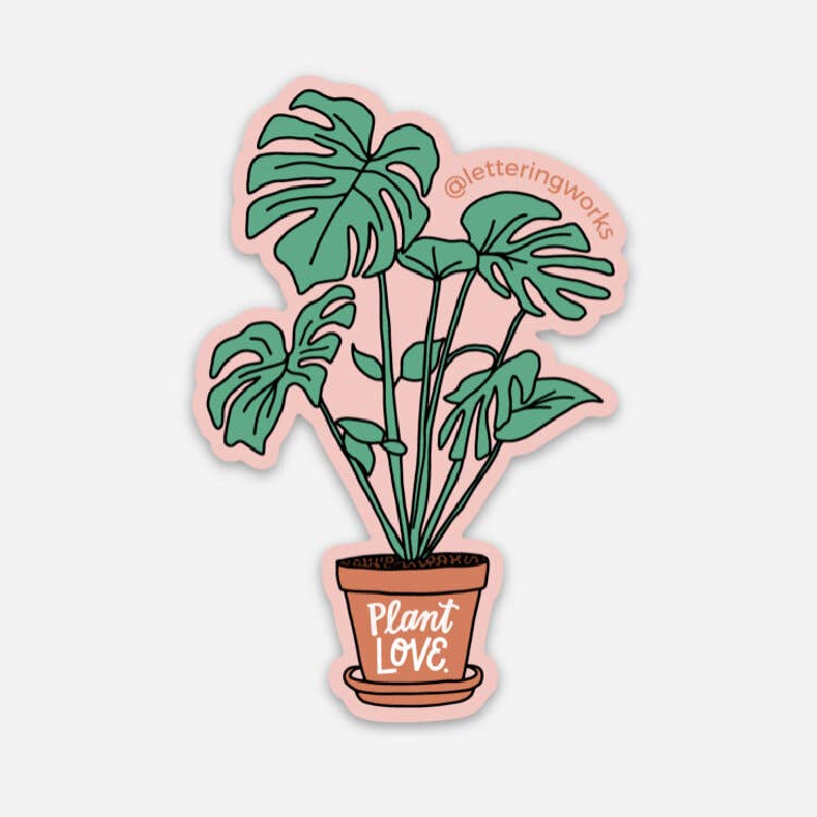 Lettering Works - Wholesale Sticker - Plant Love Plant Vinyl Sticker