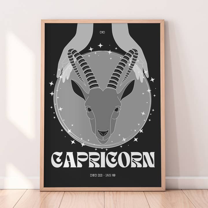 Capricorn Zodiac Print for wholesale by Alaina Creates
