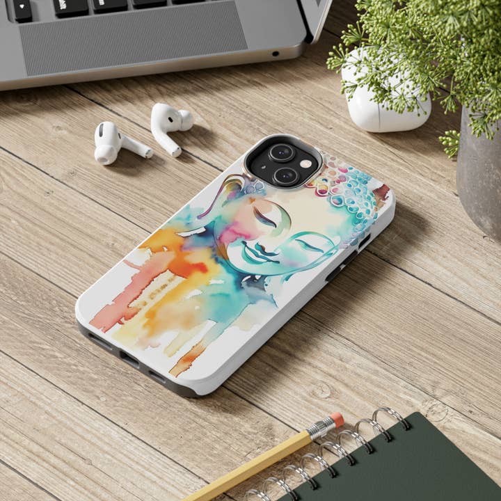 Art Essential – wholesale Telefonfodral - Dam – Buddha Jay akvarell tuffa telefonfodral av Art Essential