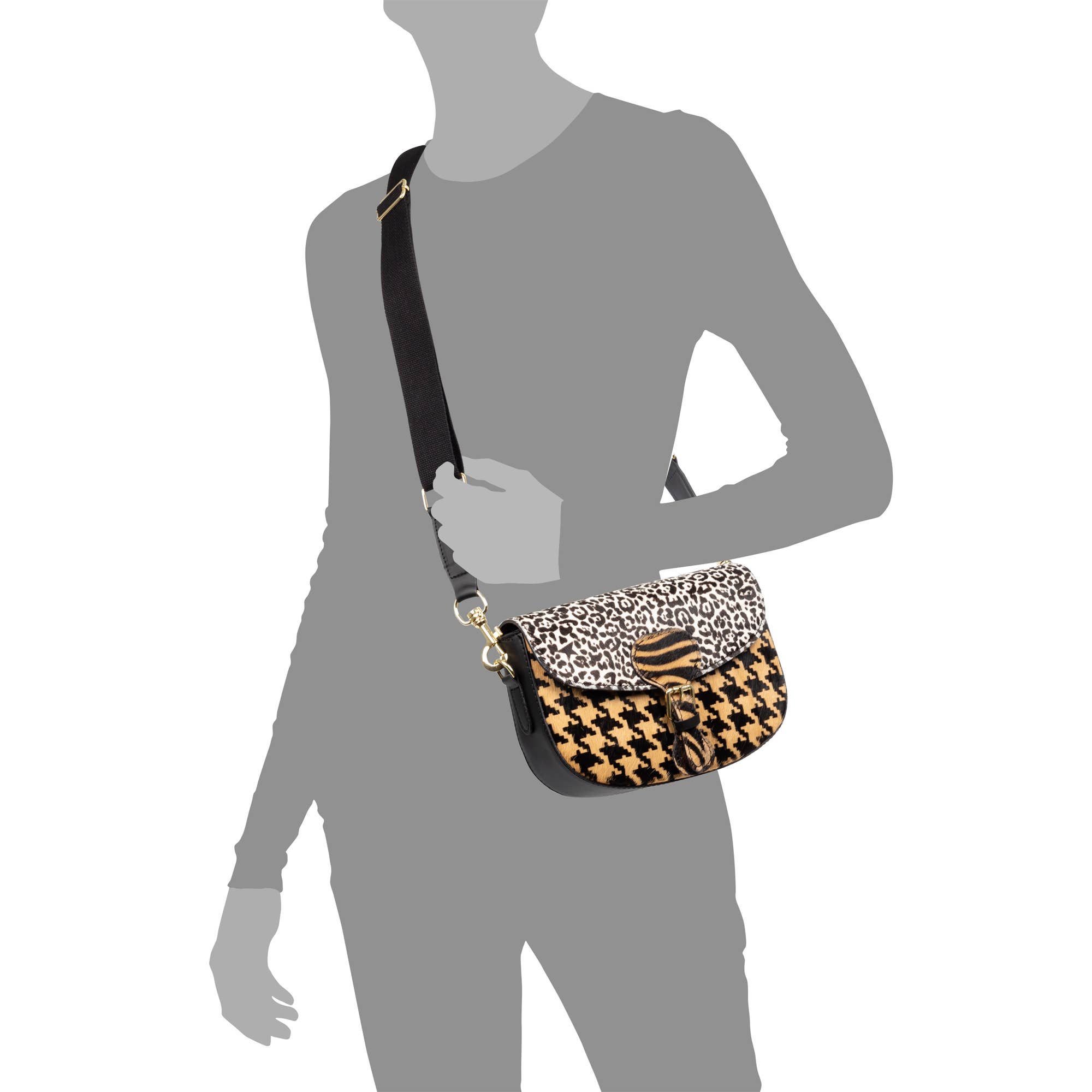 FIRENZE ARTEGIANI - Wholesale Shoulder Bag - Women's - Anghiari shoulder bag. Genuine Cavallino animal print leather.8