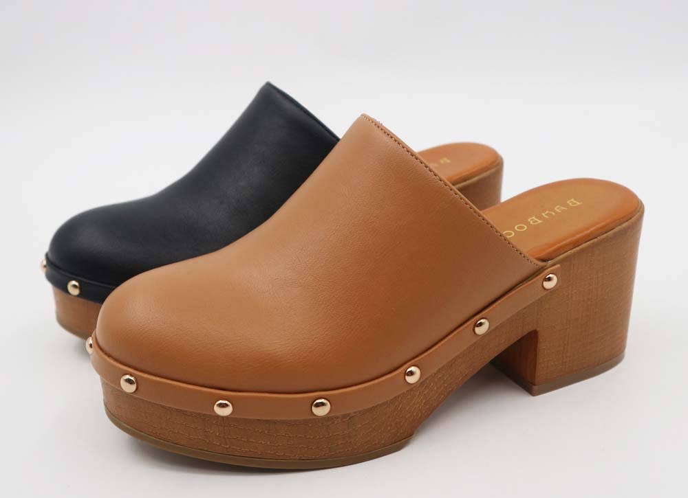 Mars Sky Shoes Wholesale - Wholesale Platform Heels - Women's - Bamboo LUMBER-01 Women Wooden Block Heel Studded Mules-12 Pairs Pack-22.85/Pair1