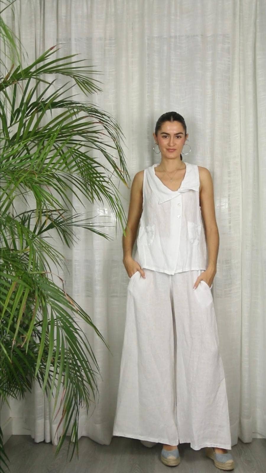 Linen & More - Wholesale Button Down Shirt - Women's - REF 5007 T-SHIRT UNEQUAL 100% LINEN10