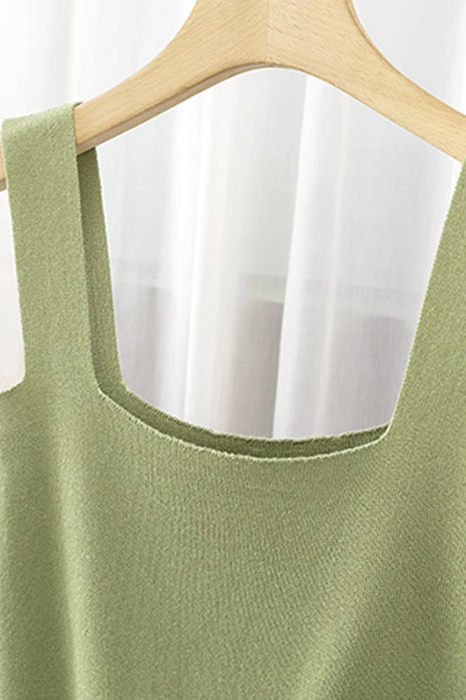 UNISHE - Wholesale Tank top – Women′s - Plain Square Neck Cami Tank Top ZK2013