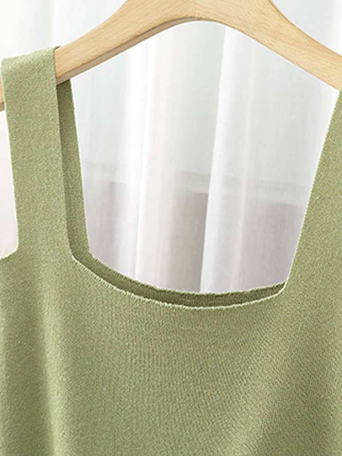 UNISHE - Wholesale Tank top – Women′s - Plain Square Neck Cami Tank Top ZK2013