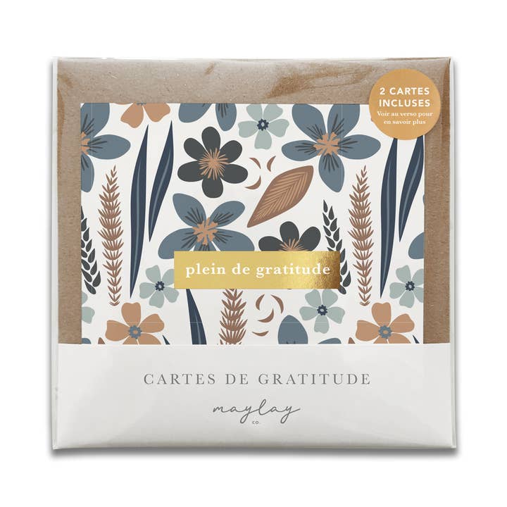 French Misty Bloom Florals Cartes de Gratitude Greeting Card for wholesale by Maylay Co.