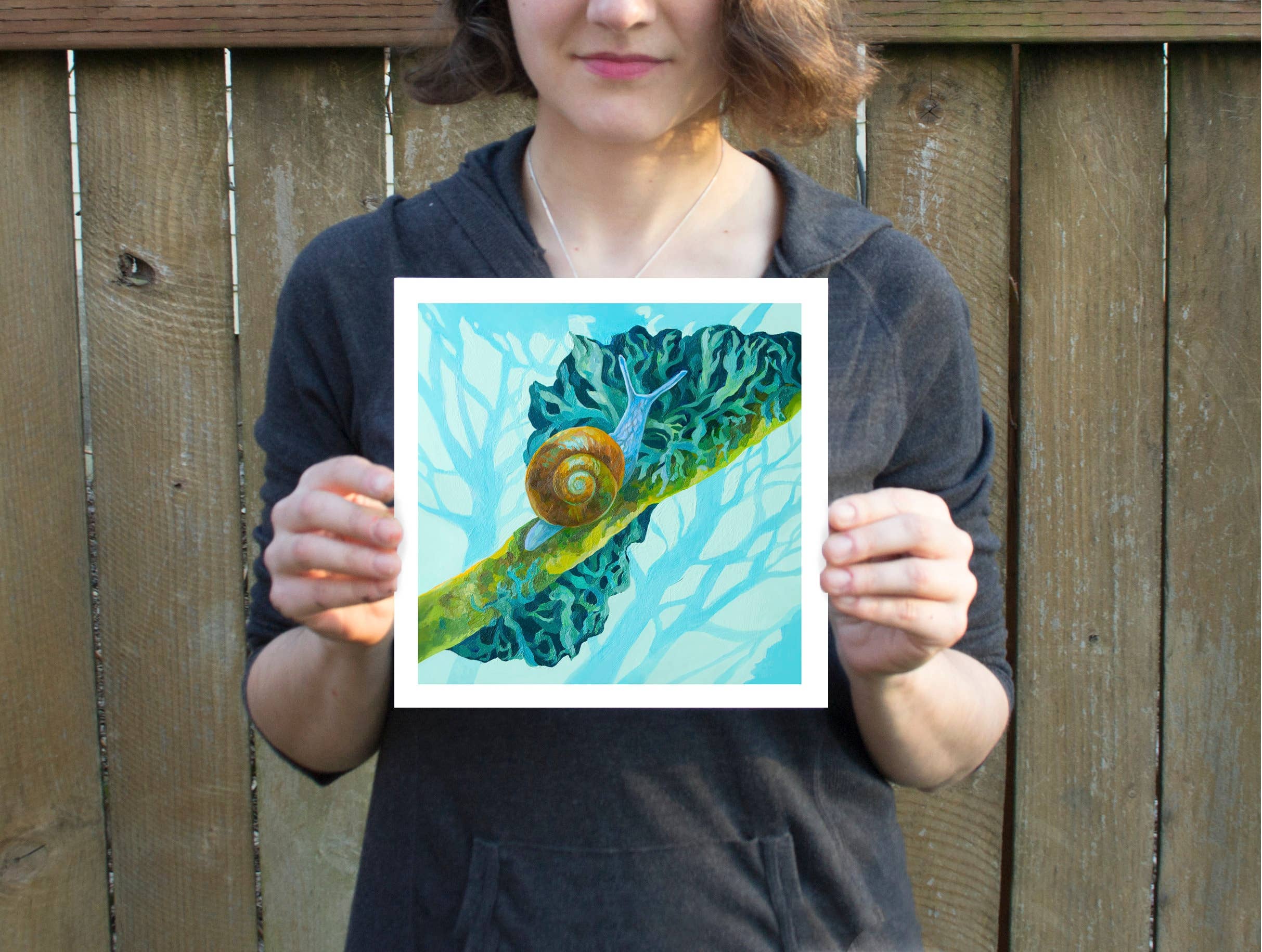 Marigold Art Studios - Wholesale Art Print - Snail & Lichen Forest Wildlife Art Print2