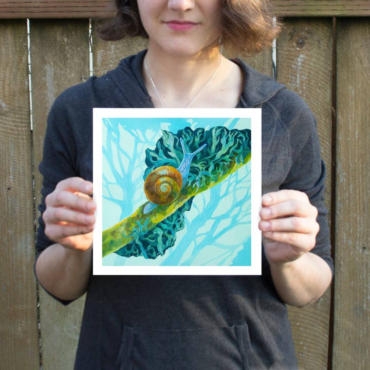 Marigold Art Studios - Wholesale Art Print - Snail & Lichen Forest Wildlife Art Print2