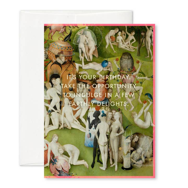 "Earthly delights" A6 birthday card for wholesale by Pictrix Design