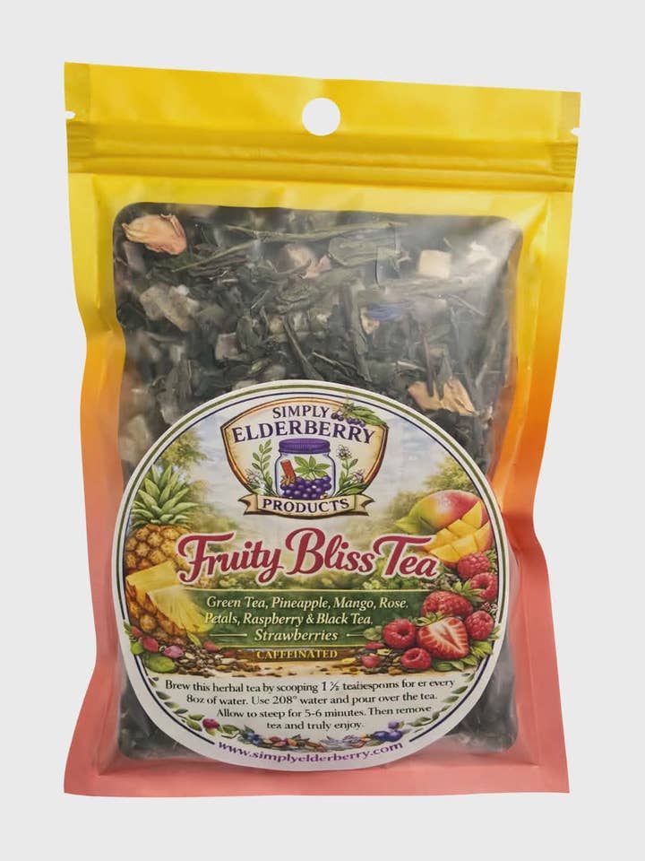 Fruity Bliss Tea (Loose Leaf Tea Caffeinated) 1.6oz for wholesale by Simply Elderberry Products