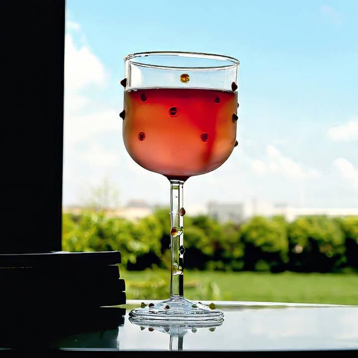 TUTU Home – wholesale Wine glass – "Gemme" Colourful Sugar Bean Clear Wine Glass