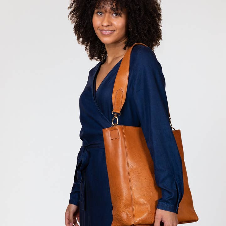 O My Bag - Wholesale Shoulder Bag - Women's - Sofia - Cognac Stromboli Leather5