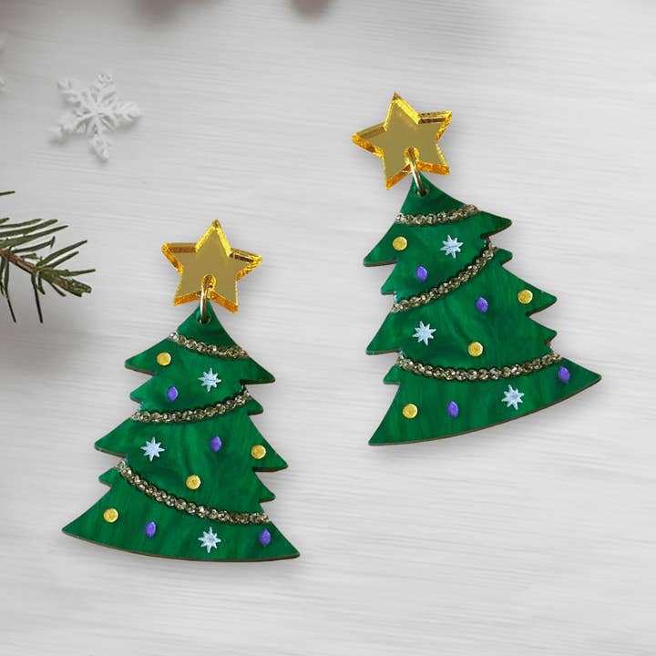 Oorbellen met kerstboom voor wholesale door Foxx & Ginger Jewellery