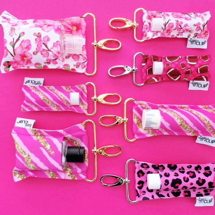 LippyClip Lip Balm Holder - Wholesale Lip Balm Case/Holder - Pink and Gold Stripe LippyClip® Lip Balm Holder1