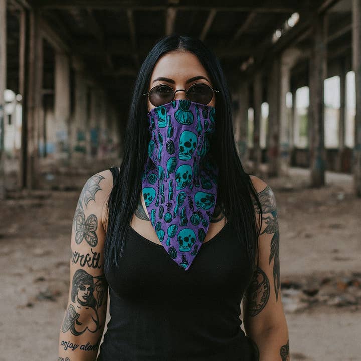 Shady Front – wholesale Bandana – Women's – Macabre Makeup Bandana1