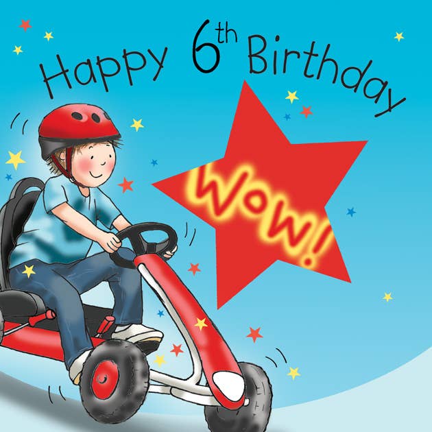Twizler Ltd – Großhandel Geburtstagskarten – Karte zum 6. Geburtstag Jungen — Go Kart