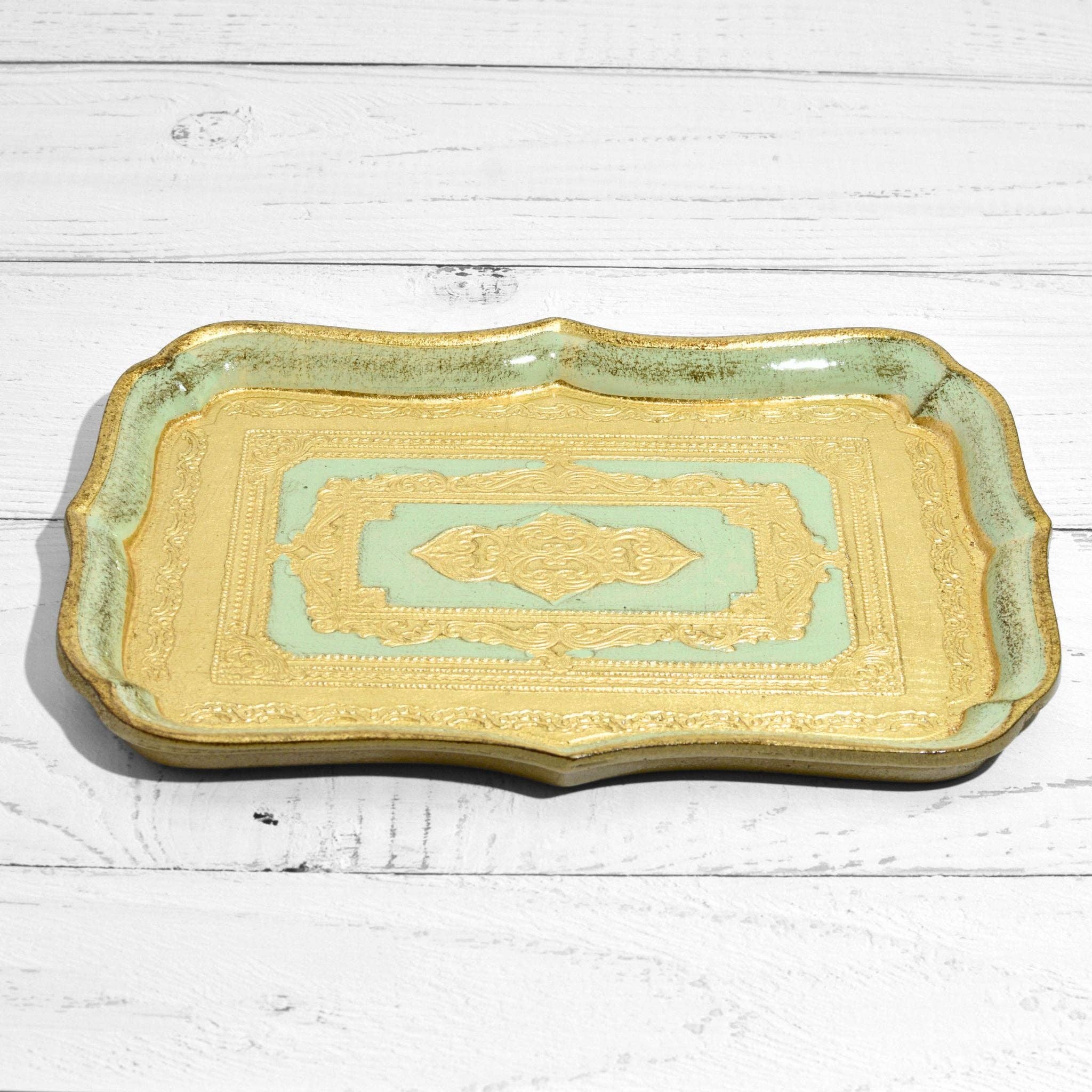 Via Graceffo - Wholesale Decorative Tray - Florentine Carved Wood Rectangle Scalloped Mini Tray11