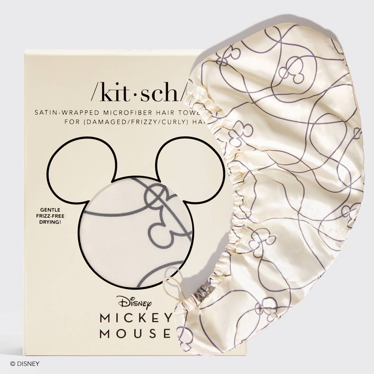KITSCH - Wholesale Hair Towel/Wrap - Kitsch & Mickey and Minnie Satin-Wrapped Hair Towel0