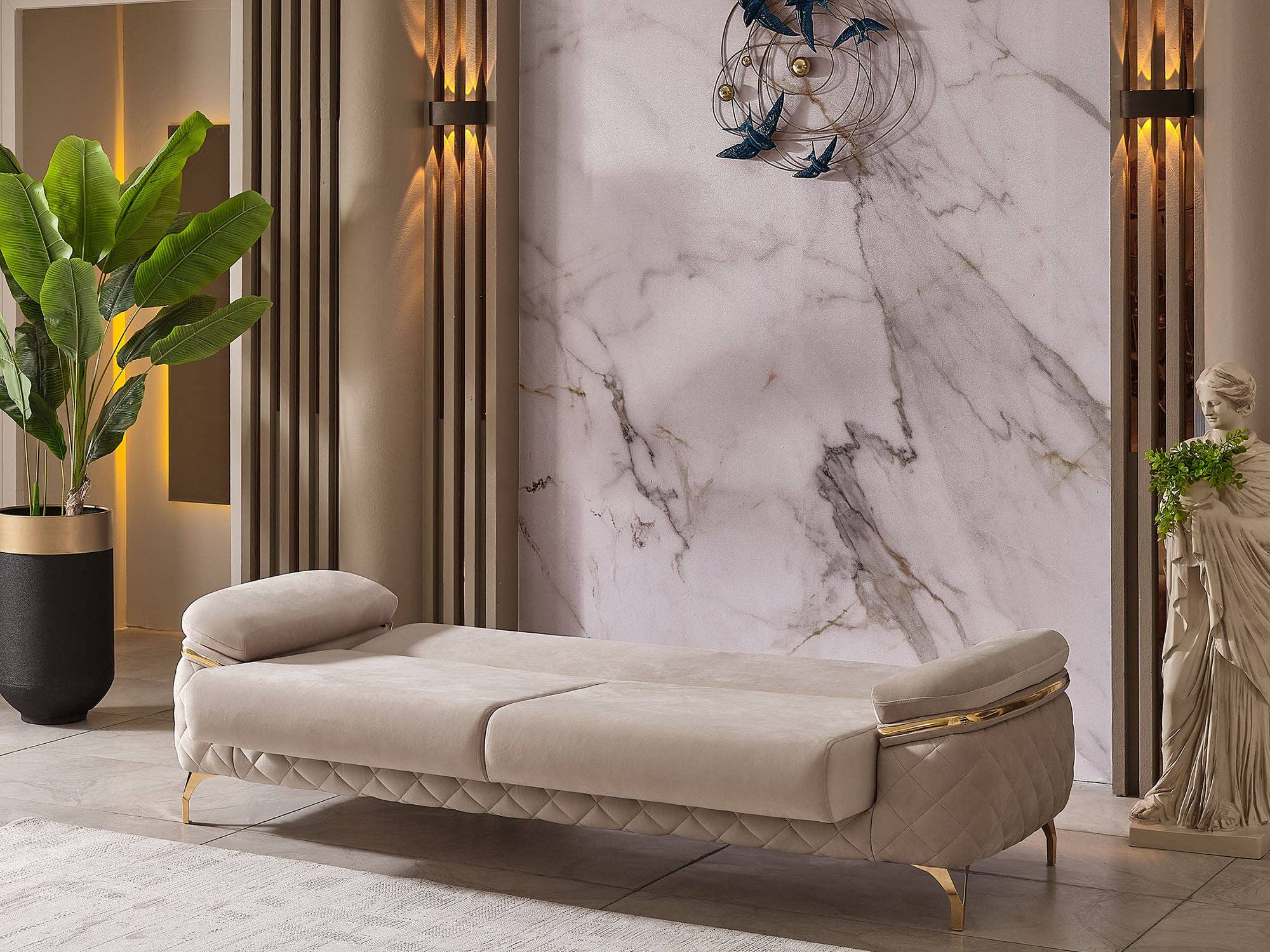 Orlando Convertible Sofa Beige for wholesale on Faire7