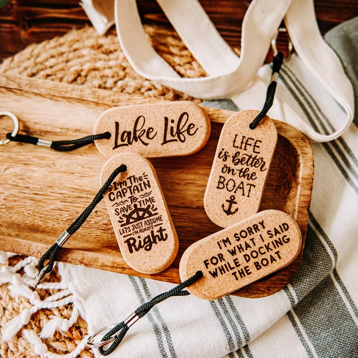 The Lillie Pad - Wholesale Keychain - Unisex - Floating Cork Keychain for Boating and Lake Life