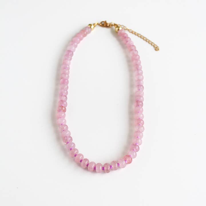 Social Grace & Company - Wholesale Beaded/Pearl Necklace - Coastal Collection Necklace- Glass Gemstone Candy Stone Necklace , Anthro Glass Beads Choker , Colorful Beaded Handmade Necklace, GemN-05