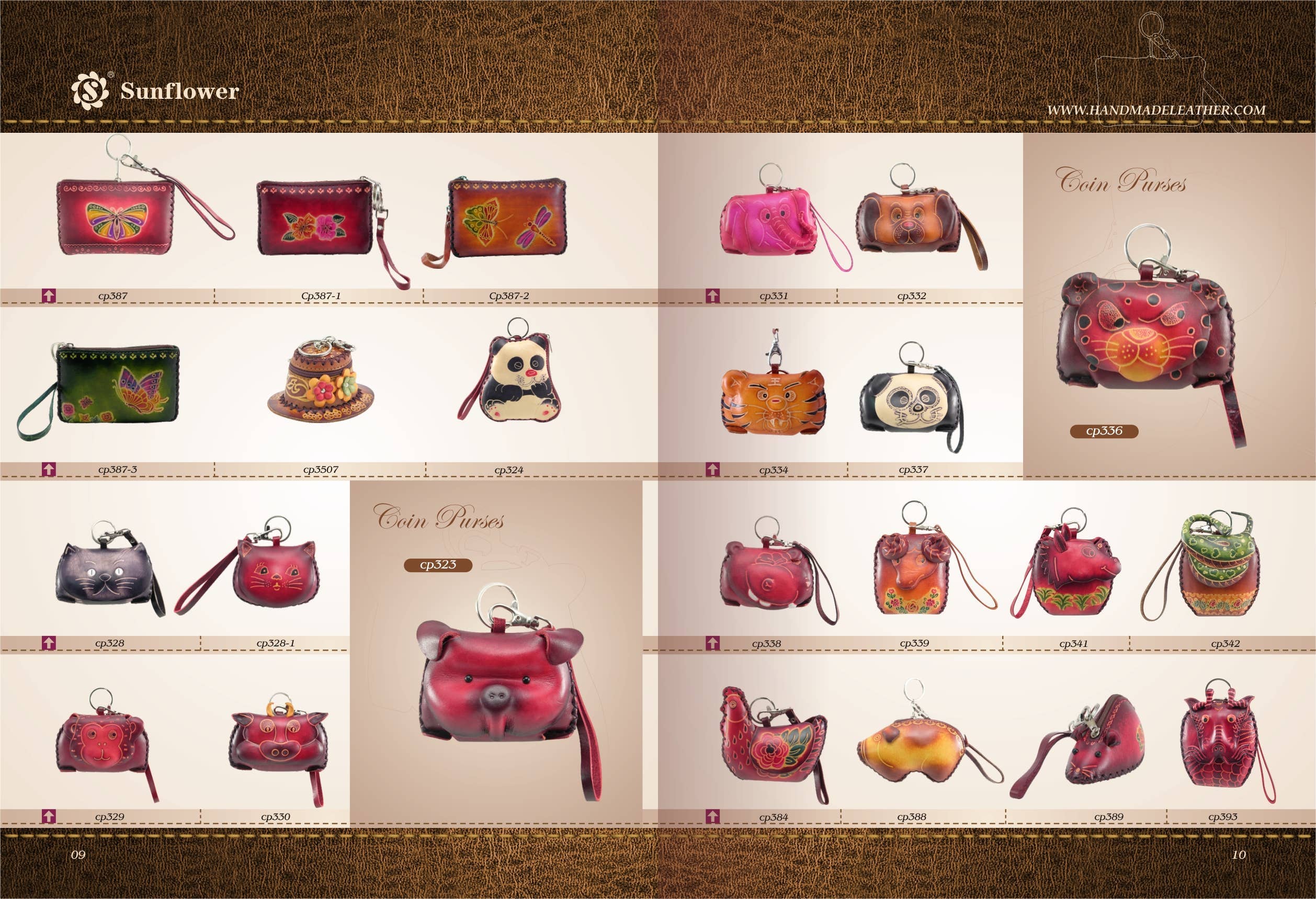 Sunflower Handmade leather inc – Porta-moedas - Mulher por atacado – Porta-moedas variadas em couro genuíno3